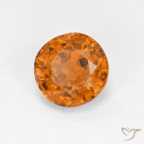 Granato hessonite Arancio giallastro naturale da 1.06 ct, Rotondo, VS