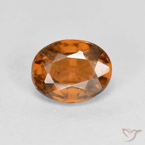 1.25ct Naturale Arancione scuro Granato hessonite, Ovale, VS