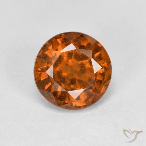 1.03ct Naturale Arancione rossastra Granato hessonite, Rotondo, VS