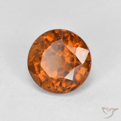Granato hessonite Arancione rossastra naturale da 1.03 ct, Rotondo, VS