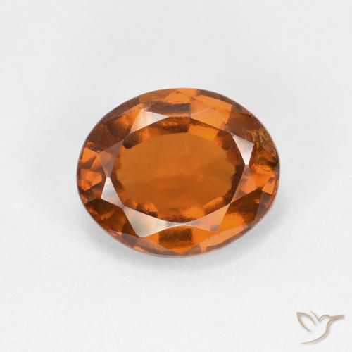 2.00ct Naturale Arancione scuro Granato hessonite, Ovale, VS