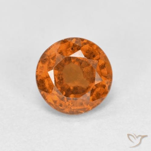 0.92ct Naturale Arancio medio-scuro Granato hessonite, Rotondo, VS