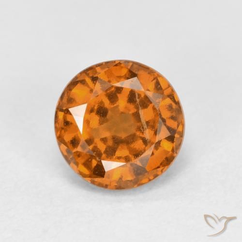 1.15ct Naturale Arancio giallastro Granato hessonite, Rotondo, VS