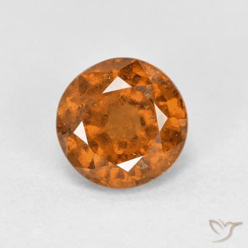 1.05ct Naturale Arancio Terra Granato hessonite, Rotondo, VS