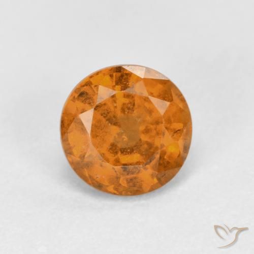 1.00ct Naturale Arancio Terra Granato hessonite, Rotondo, VS