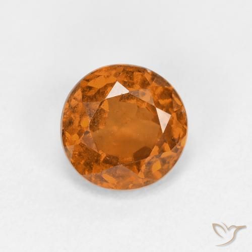 0.89ct Naturale Arancio Medio Granato hessonite, Rotondo, VS