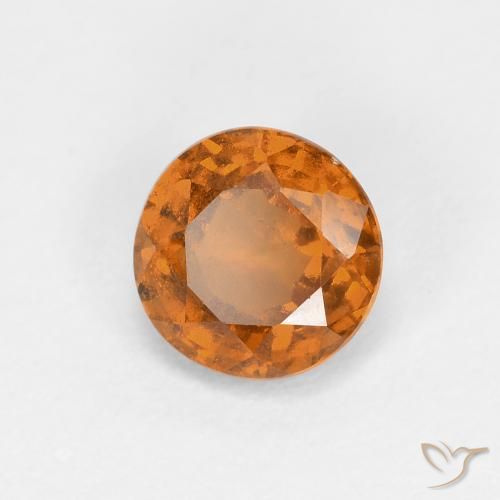 Granato hessonite Arancio Medio naturale da 0.89 ct, Rotondo, VS