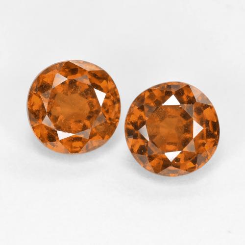 Granato essonite naturale arancione da 2,07 ct, taglio rotondo, VS