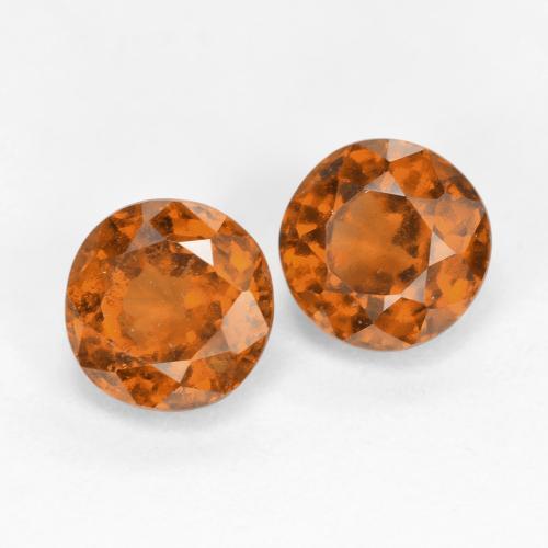Granato essonite naturale arancione da 2,07 ct, taglio rotondo, VS