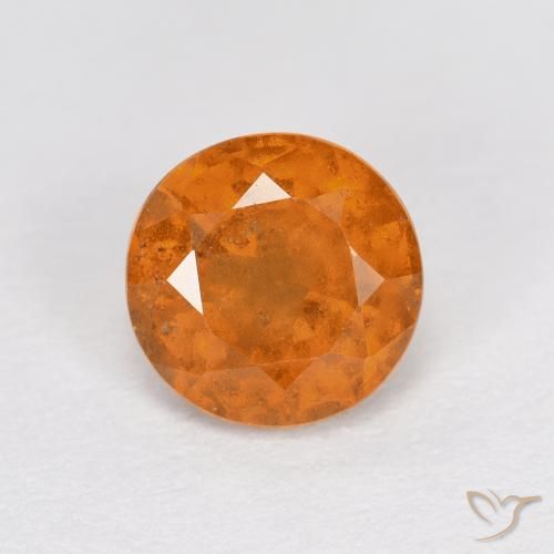 1.03ct Naturale Arancione rossastra Granato hessonite, Rotondo, VS
