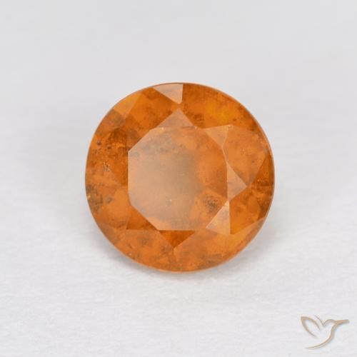 Granato hessonite Arancione rossastra naturale da 1.03 ct, Rotondo, VS