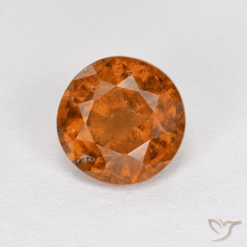 0.96ct Naturale Arancione scuro Granato hessonite, Rotondo, VS