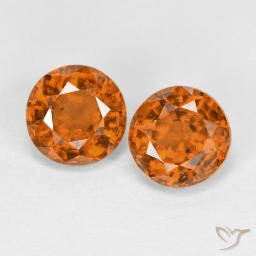 1.79ctw Naturale Arancio giallastro Granato hessonite, Rotondo, VS