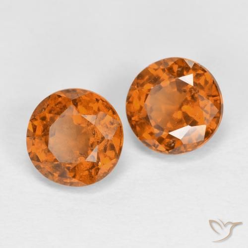 Gemme di Granato hessonite Arancio giallastro naturale da 1.79 ct, Rotondo, VS