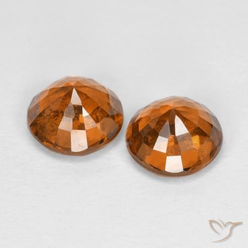 Gemme di Granato hessonite Arancio giallastro naturale da 1.79 ct, Rotondo, VS