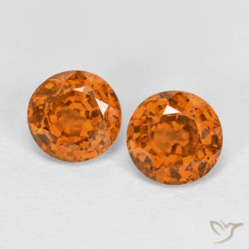 Gemme di Granato hessonite Arancio Medio naturale da 1.78 ct, Taglio rotondo, VS