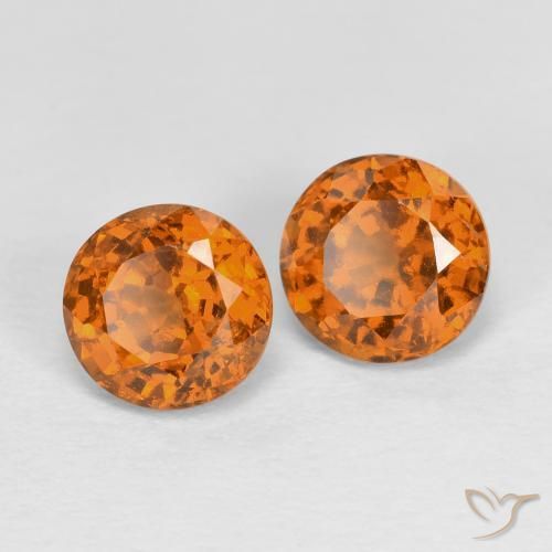 Gemme di Granato hessonite Arancio Medio naturale da 1.78 ct, Taglio rotondo, VS