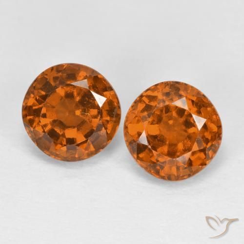2.16ctw Naturale Arancione scuro Granato hessonite, Rotondo, VS