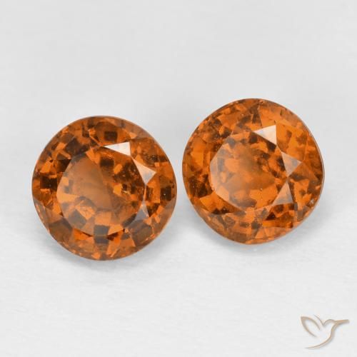 Gemme di Granato hessonite Arancione scuro naturale da 2.16 ct, Rotondo, VS