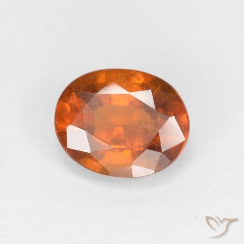 1.24ct Naturale Arancione scuro Granato hessonite, Ovale, VS