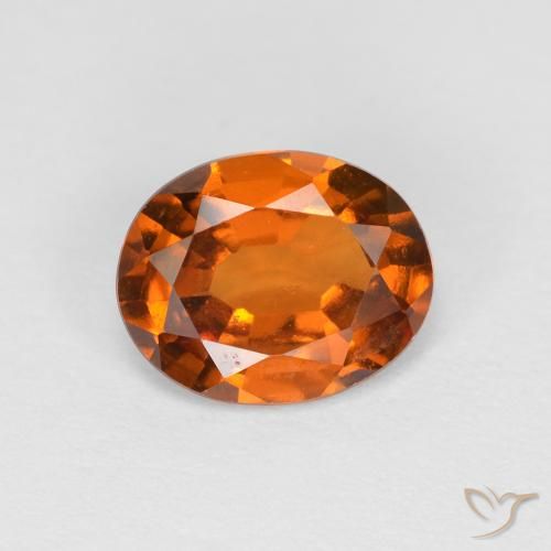1.51ct Naturale Arancio giallastro Granato hessonite, Ovale, VVS-VS