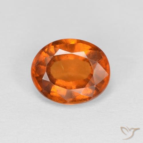 1.38ct Naturale Arancione scuro Granato hessonite, Ovale, VS