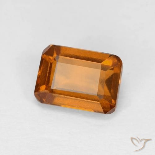 Granato hessonite Arancio giallastro naturale da 1.38 ct, Ottagonale / Taglio smeraldo, VVS-VS