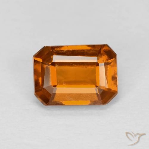 Granato hessonite Arancio giallastro naturale da 1.27 ct, Ottagonale / Taglio smeraldo, VVS-VS