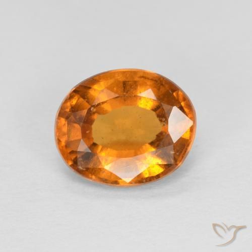 1.36ct Naturale Albicocca Arancia Granato hessonite, Ovale, VS