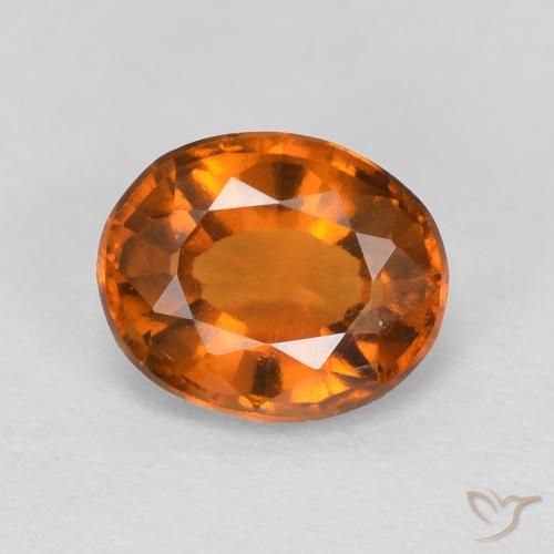 Granato hessonite Medium Dark-Orange naturale da 1.16 ct, Ovale, VVS-VS