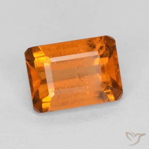 Granato hessonite Arancione scuro naturale da 1.26 ct, Ottagonale / Taglio smeraldo, VS