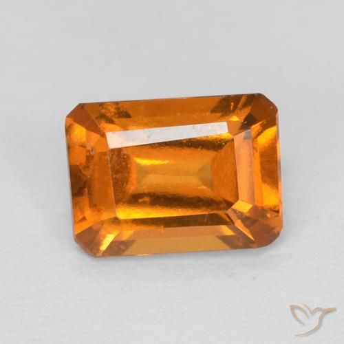 1.19ct Naturale Medium Dark-Orange Granato hessonite, Taglio smeraldo, VS