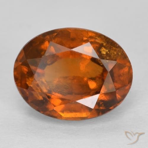 2.42ct Naturale Arancione Ambra Granato hessonite, Ovale, VS