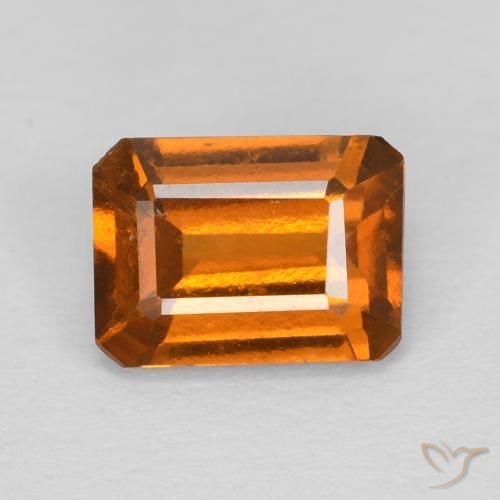 1.18ct Naturale Arancione scuro Granato hessonite, Taglio smeraldo, VS