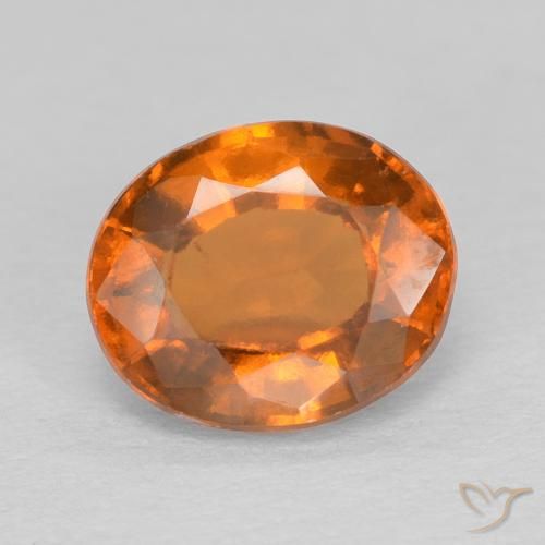 1.52ct Naturale Arancione scuro Granato hessonite, Ovale, VVS-VS