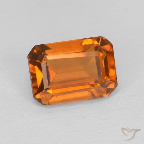 Granato hessonite Medium Dark-Orange naturale da 1.17 ct, Ottagonale / Taglio smeraldo, VVS-VS