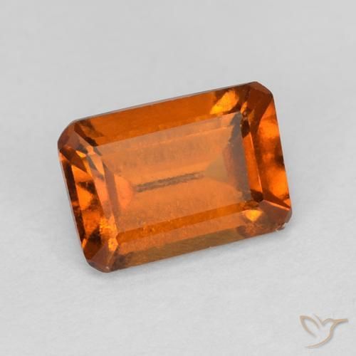 Granato hessonite Arancione scuro naturale da 1.14 ct, Ottagonale / Taglio smeraldo, VVS-VS