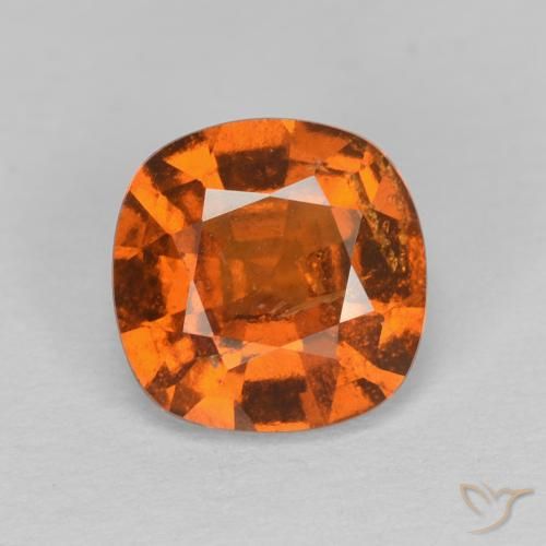 1.50ct Naturale Arancione scuro Granato hessonite, Cuscino, VS