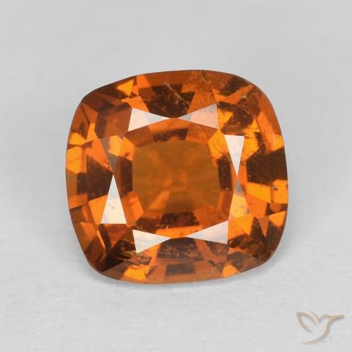 1.74ct Naturale Medium Dark-Orange Granato hessonite, Cuscino, VVS-VS
