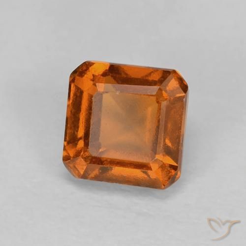 Granato hessonite Arancione scuro naturale da 1.00 ct, Ottagonale / Taglio smeraldo, VVS-VS