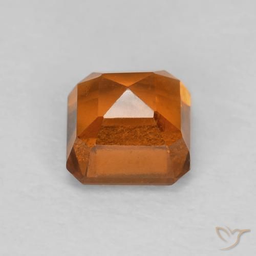 Granato hessonite Arancione scuro naturale da 1.00 ct, Ottagonale / Taglio smeraldo, VVS-VS