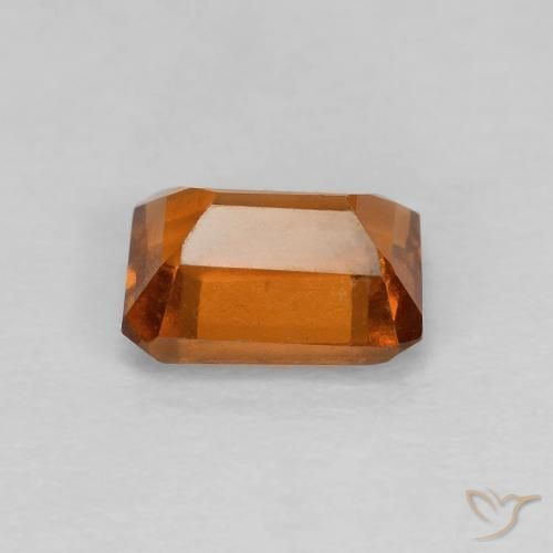 Granato hessonite Medium Dark-Orange naturale da 1.25 ct, Ottagonale / Taglio smeraldo, VVS-VS