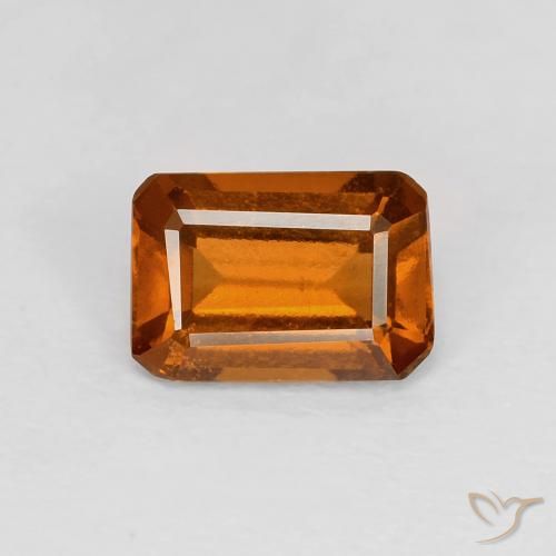 1.06ct Naturale Medium Dark-Orange Granato hessonite, Taglio smeraldo, VVS-VS