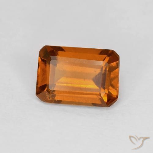 Granato hessonite Medium Dark-Orange naturale da 1.06 ct, Ottagonale / Taglio smeraldo, VVS-VS