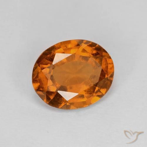 Granato hessonite Medium Dark-Orange naturale da 1.70 ct, Ovale, VVS-VS