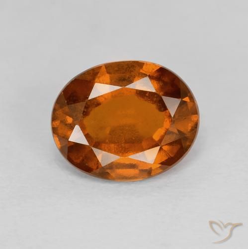 2.02ct Naturale Arancione rossastra Granato hessonite, Ovale, VVS-VS