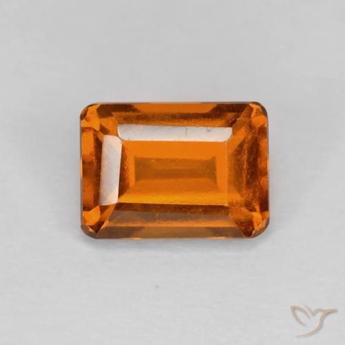 Granato hessonite Arancione scuro naturale da 1.41 ct, Ottagonale / Taglio smeraldo, VVS-VS