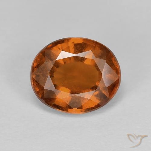1.87ct Naturale Arancione scuro Granato hessonite, Ovale, VS