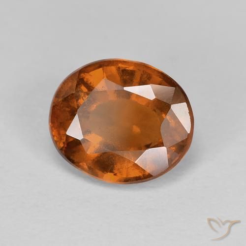 Granato hessonite Arancione scuro naturale da 1.87 ct, Ovale, VS