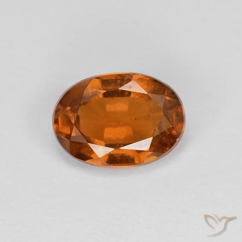 0.95ct Naturale Arancione scuro Granato hessonite, Ovale, VS